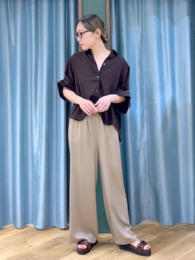 「アイテム（パンツ）」を使った、bychiiiiiidaさん（レディース・161cm・30代）の春コーディネート