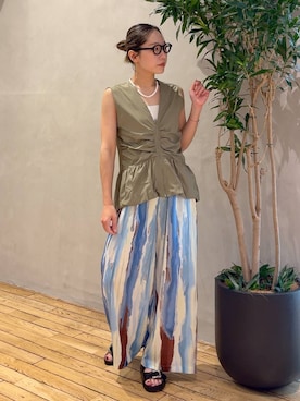 「JEANASIS（ジーナシス）の2WAYソウバリタンク/650681（タンクトップ、ホワイト系）」を使った、bychiiiiiidaさん（レディース・161cm）の夏コーディネート
