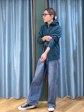 「アイテム（パーカー）」を使った、bychiiiiiidaさん（レディース・161cm・30代）の秋コーディネート