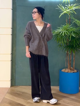 「アイテム（スラックス）」を使った、bychiiiiiidaさん（レディース・161cm・30代）の秋コーディネート