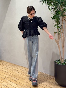 「JEANASIS（ジーナシス）のチャームヴィンテージチェーンネックレス/638258（ネックレス、シルバー系）」を使った、bychiiiiiidaさん（レディース・161cm）の春コーディネート