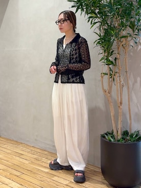 「JEANASIS（ジーナシス）のチャームヴィンテージチェーンネックレス/638258（ネックレス、シルバー系）」を使った、bychiiiiiidaさん（レディース・161cm）の春コーディネート
