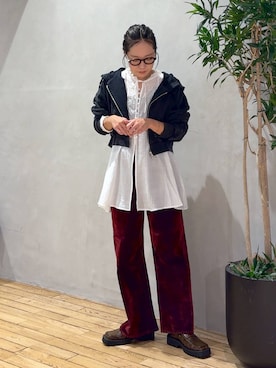 「アイテム（チュニック）」を使った、bychiiiiiidaさん（レディース・161cm）の秋コーディネート