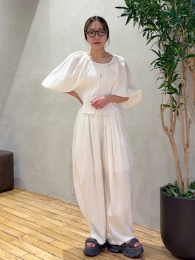 「JEANASIS（ジーナシス）のチャームヴィンテージチェーンネックレス/638258（ネックレス、シルバー系）」を使った、bychiiiiiidaさん（レディース・161cm）の春コーディネート