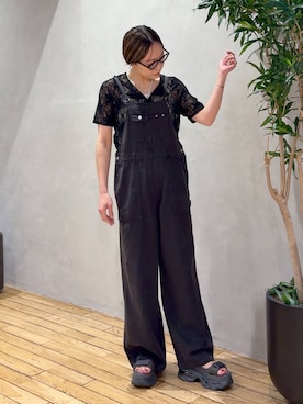 「JEANASIS（ジーナシス）のチャームヴィンテージチェーンネックレス/638258（ネックレス、シルバー系）」を使った、bychiiiiiidaさん（レディース・161cm）の夏コーディネート