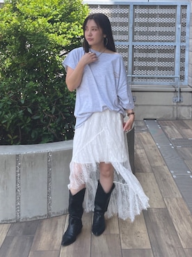 「Ungrid（アングリッド）のアイテム」を使った、中島佑芽さん（レディース・152cm）の夏コーディネート