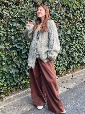 「Ungrid（アングリッド）のアイテム（カーディガン/ボレロ）」を使った、中島佑芽さん（レディース・152cm）の秋コーディネート