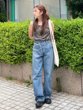 「Ungrid（アングリッド）のアイテム」を使った、中島佑芽さん（レディース・152cm）の夏コーディネート