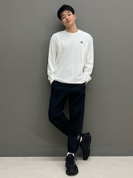 「adidas by Stella McCartney（アディダスバイステラマッカートニー）のアイテム（スウェットパンツ）」を使った、YKさん（メンズ・177cm）の冬コーディネート