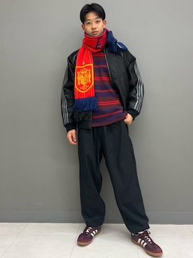 「adidas originals」｜「アイテム（ジャケット/アウター）」を使った、YKさん（メンズ・177cm）の冬コーディネート