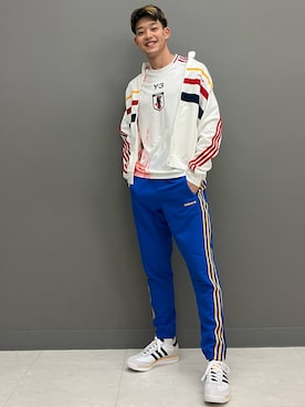 「サッカー」｜「アイテム（スウェットパンツ）」を使った、YKさん（メンズ・177cm）の夏コーディネート