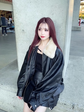 「レザースカート」｜𝒩𝒜𝒩𝒜さん（レディース・160cm）の秋コーディネート