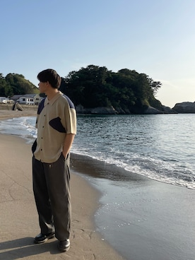 「ONCILY（オンシェリー）のアイテム（ニット/セーター）」を使った、autumn1028さん（メンズ・180cm）の夏コーディネート