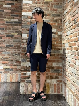 「Dr. Martens（ドクターマーチン）のアイテム（サンダル）」を使った、Makiさん（メンズ・168cm）の夏コーディネート