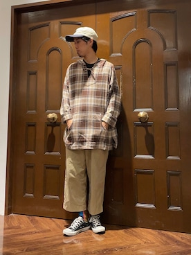 「NANO universe（ナノユニバース）のアイテム（帽子）」を使った、Makiさん（メンズ・168cm）の秋コーディネート