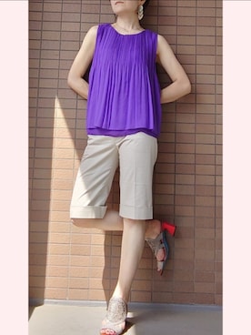 「UNTITLED（アンタイトル）のアイテム（パンツ）」を使った、璃瑚さん（レディース・159cm）の夏コーディネート