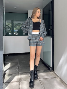「韓国コーデ」｜「アイテム（キャミソール）」を使った、YUKIさん（レディース・165cm）の夏コーディネート