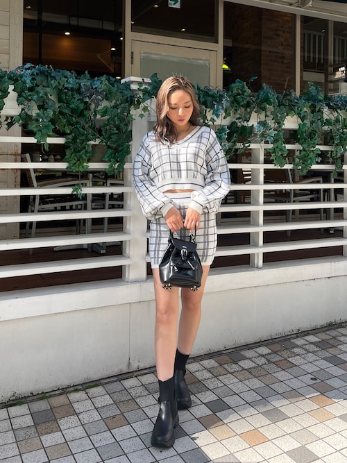 セール】CHECK PATTERN ニットスカートライクショートパンツ