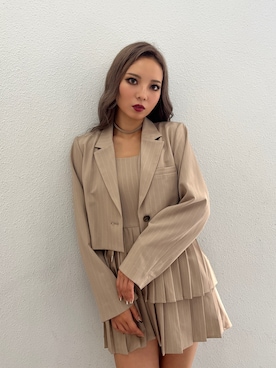 「GYDA（ジェイダ）のアイテム（テーラードジャケット）」を使った、YUKIさん（レディース・165cm）の夏コーディネート