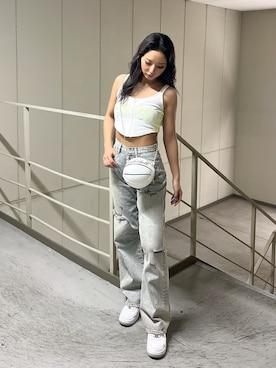 「アイテム（キャミソール）」を使った、YUKIさん（レディース・164cm）の夏コーディネート