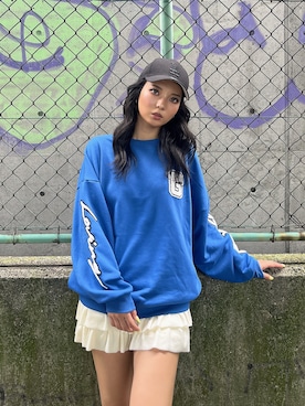 「アイテム（スウェット）」を使った、YUKIさん（レディース・164cm）の夏コーディネート