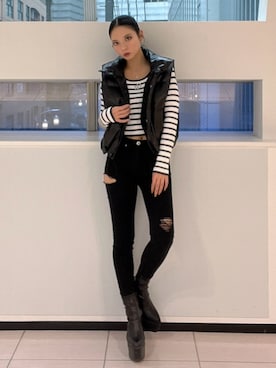 「アイテム（ダウンジャケット/コート）」を使った、YUKIさん（レディース・164cm）の秋コーディネート