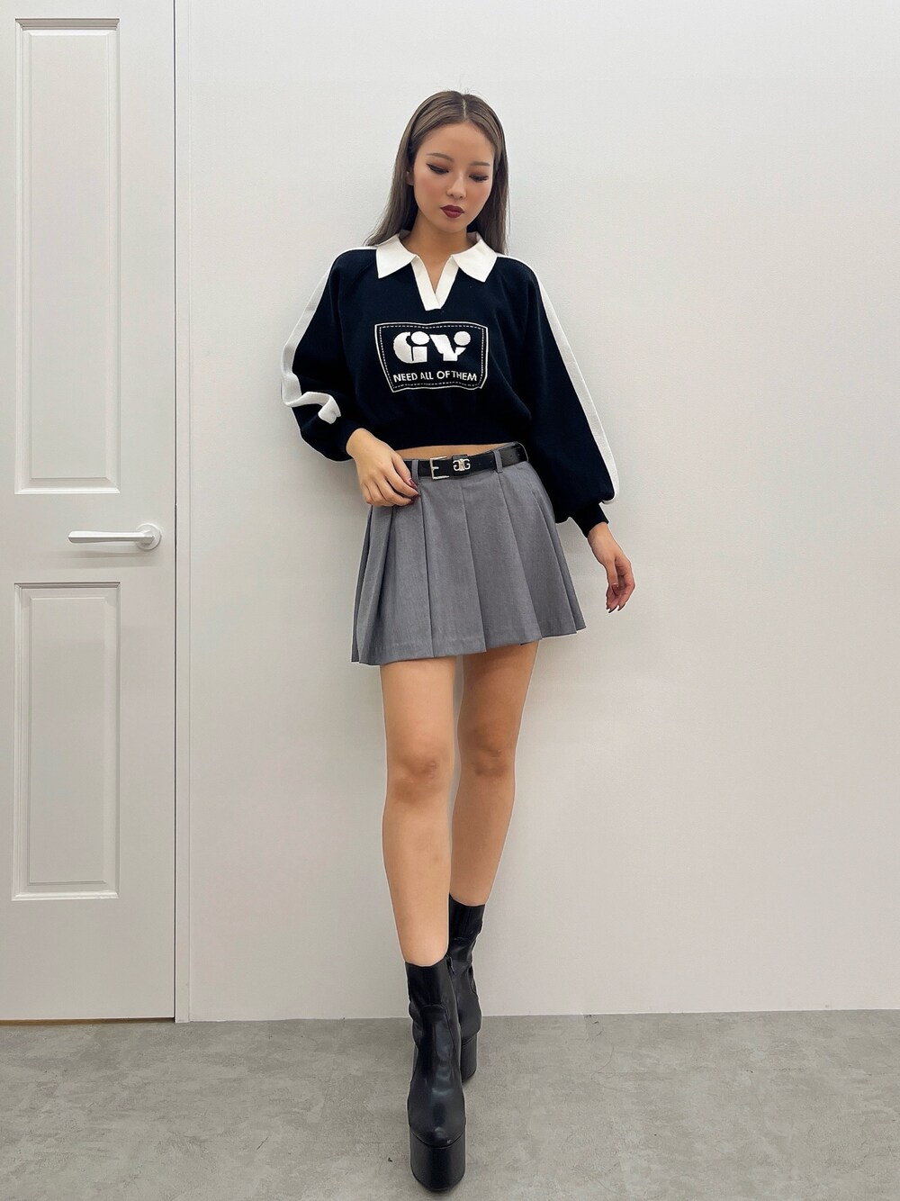 バイヤー厳選用品 GYDA（ジェイダ）の「NEWベルトSETプリーツスカートライク スカート