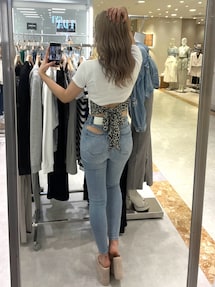 ハイウエスト PEEPダメージスキニーデニムパンツ ハイウエスト PEEPダメージスキニーデニムパンツ[品番