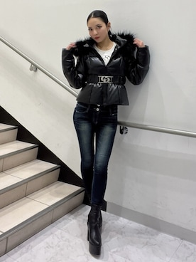 「GYDA（ジェイダ）のアイテム」を使った、YUKIさん（レディース・164cm）の冬コーディネート