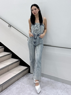 「GYDA（ジェイダ）のbijou quiltingパンプス（パンプス、ホワイト系）」を使った、YUKIさん（レディース・164cm）の冬コーディネート