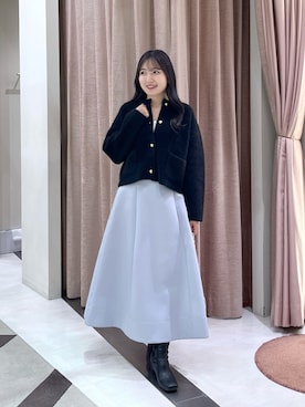 「アイテム（ノーカラージャケット）」を使った、minamiさん（レディース・157cm）の秋コーディネート