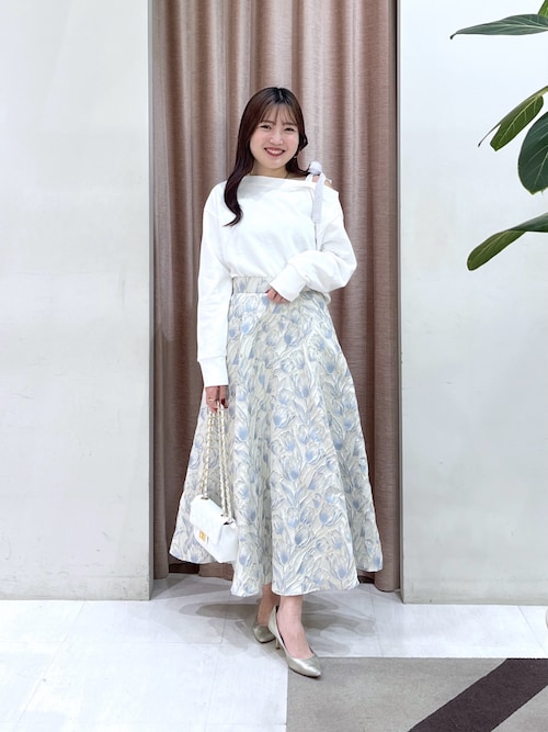 復刻！miki監修カラーあり】ミニ裏毛オフショルリボンプルオーバー