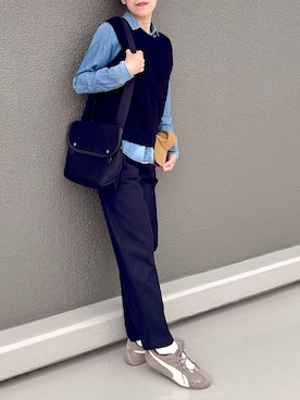 「FRED PERRY（フレッドペリー）のアイテム」を使った、Leecoさん（レディース・164cm）の春コーディネート