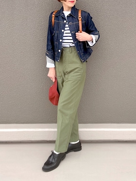 「Barbour（バブアー）のアイテム」を使った、Leecoさん（レディース・164cm）の春コーディネート