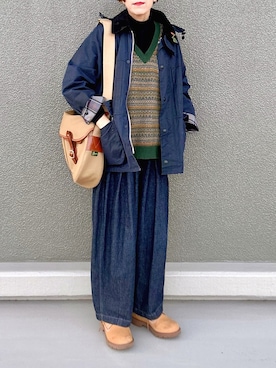 「無印良品（ムジルシリョウヒン）のアイテム」を使った、Leecoさん（レディース・164cm）の冬コーディネート