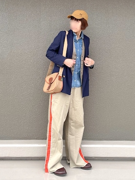 「FRED PERRY（フレッドペリー）のアイテム（キャップ）」を使った、Leecoさん（レディース・164cm）の春コーディネート