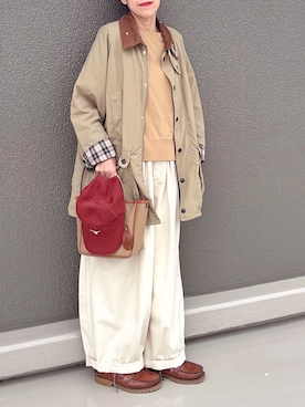 「Barbour（バブアー）のアイテム」を使った、Leecoさん（レディース・164cm）の春コーディネート