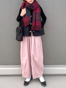 「アイテム（ベスト）」を使った、Leecoさん（レディース・164cm）の秋コーディネート