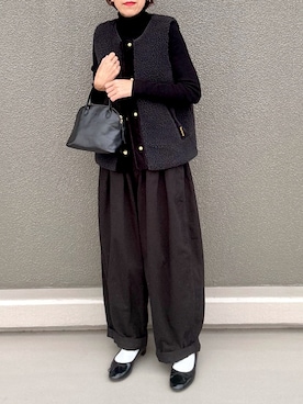 「アイテム（バレエシューズ）」を使った、Leecoさん（レディース・164cm）の秋コーディネート