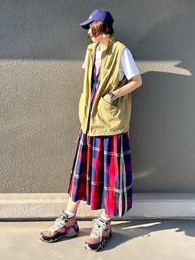 「ベストコーデ」｜「アイテム（キャップ）」を使った、Leecoさん（レディース・164cm）の夏コーディネート