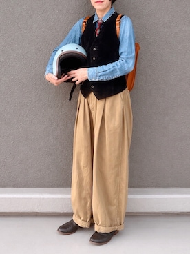 「Clarks（クラークス）のアイテム」を使った、Leecoさん（レディース・164cm）の夏コーディネート