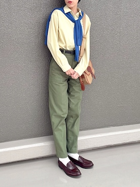 「THE SHINZONE（ザ　シンゾーン）のBAKER PANTS（その他パンツ、グリーン系）」を使った、Leecoさん（レディース・164cm）の春コーディネート