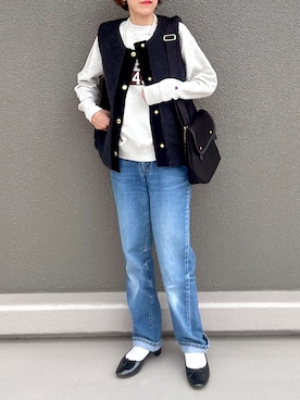 「アイテム（バレエシューズ）」を使った、Leecoさん（レディース・164cm）の秋コーディネート