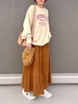 「無印良品（ムジルシリョウヒン）のアイテム」を使った、Leecoさん（レディース・164cm）の秋コーディネート