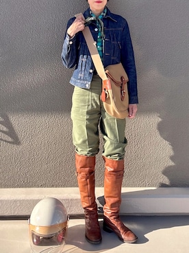 「A.P.C.（アーペーセー）のアイテム」を使った、Leecoさん（レディース・160cm）の夏コーディネート