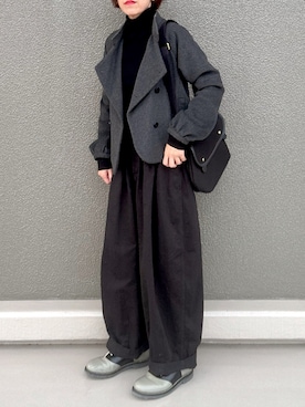 「アイテム（ドレスシューズ）」を使った、Leecoさん（レディース・164cm）の冬コーディネート