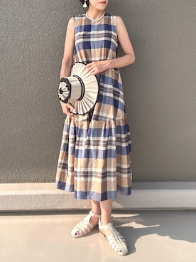 「アイテム（ワンピース/ドレス）」を使った、Leecoさん（レディース・164cm）の夏コーディネート