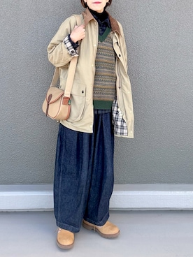 「アイテム（ブルゾン）」を使った、Leecoさん（レディース・164cm）の冬コーディネート