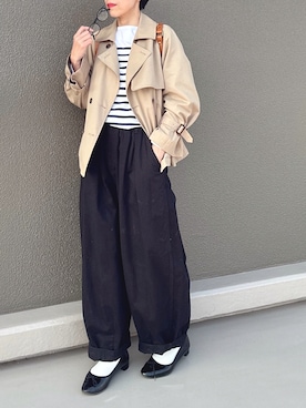 「SAINT JAMES（セントジェームス）のアイテム（トップス）」を使った、Leecoさん（レディース・164cm）の春コーディネート