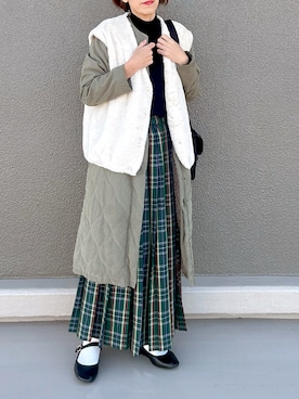 「アイテム（バレエシューズ）」を使った、Leecoさん（レディース・164cm）の冬コーディネート